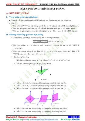 Hinh học 12 - Bài 3 Phương trình mặt phẳng